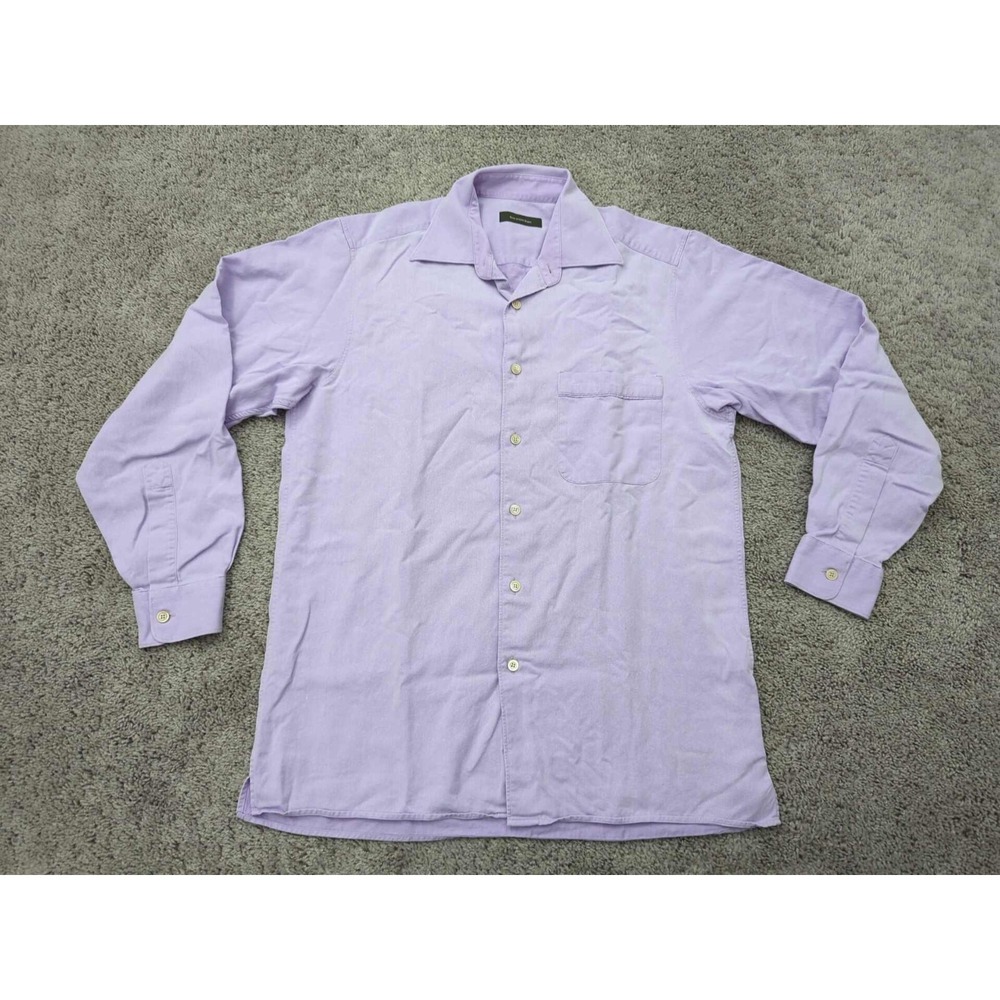 Ermenegildo Zegna Button Up Shirt Mens Medium Purple Long Sleeve Casual
